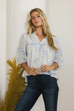 Madison Floral Blouse in Blue FINAL SALE