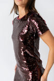Presley Sequin Top in Burgundy
