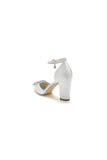Rhinestone Pointed Toe Ankle Strap Buckle Chunky Heel