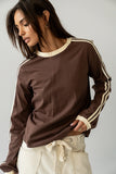 Romy Striped Top in Brown FINAL SALE