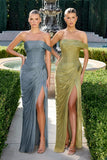 Raisa Gown Off Shoulder Fitted Shimmer Chiffon Dress