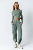 Kassie Crossover Crop Top in Teal