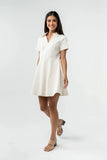 Carlie Denim Mini Dress in Cream