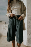 Micha Pleated Shorts in Denim