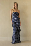 Jana Polka Dot Ruffle Maxi Dress