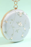 White Embroidery Handbag