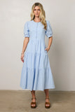 Finey Button Front Maxi Dress in Blue FINAL SALE