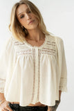 Kylee Lace Blouse in Cream