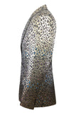 Mens Golden Jacquard Shawl Lapel Blazer