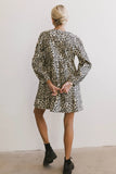 Tyler Peplum Mini Dress in Leopard FINAL SALE