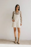 Reid Corduroy Overall Dress in Ivory FINAL SALE