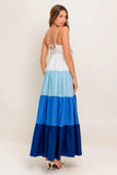 CRUISE MODE MIDI DRESS BLUE COLOR BLOCK