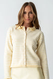 Brenna Striped Cardigan in Yellow
