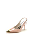 Glitter Crystal Slingback Wedding Heels Pointed Toe Stiletto Bridal Shoes