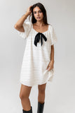 Minnie Textured Baby Doll Dress in Ivory FINAL SALE