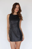 Moni Faux Leather Mini Dress Romper