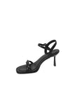 Outdoor Microfiber Leather Sandals Peep Toe Stiletto Heel Fashion Shoes With Buckle Braided Strap
