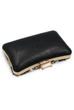 Black Beaded Shoulder Chain Evening Clutch