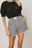 Sofia Gingham Shorts in Navy FINAL SALE