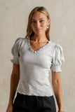 Violet Knit Top in Heather Grey FINAL SALE