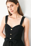 LOVELY NOIR BLACK MIDI DRESS