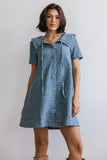 Camryn Collared Baby Doll Dress in Medium Wash