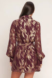 METALLIC MUSE BURGUNDY LONG SLEEVE MINI DRESS FINAL SALE