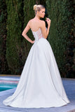 Annika Gown A line Corset Dress With Pockets Off White