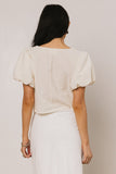 Sylas Embroidered Blouse in Ivory FINAL SALE