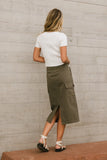 Damon Cargo Skirt in Olive FINAL SALE