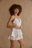 Tiana Wrap Tiered Ruffle Floral Romper
