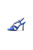 Square Open Toe Beaded Hollow Out Satin Prom Shoes