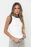 Lilah Reverse Seam Tank in Ivory