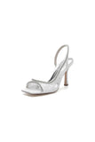 Square PeepToe Beaded Lace Wedding Shoes