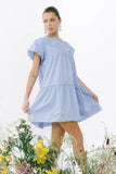 Toby Pleated Baby Doll Dress in Blue