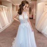 A line Lace Tulle Wedding Dress Boho Style Online