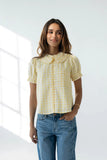 Nelly Gingham Blouse in Yellow