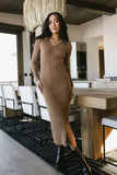 Larissa Ribbed Dress in Camel FINAL SALE