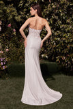 Desirae Gown Off White STRAPLESS FITTED LACE DRESS