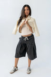 Cece Pleated Denim Jacket