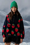 Maria Oversized Sherpa Jacket in Navy FINAL SALE