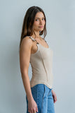Lenny Overall Top in Taupe