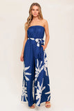 NOLANI STRAPLESS JUMPSUIT NAVY WHITE