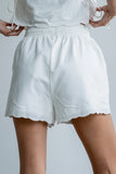 Rudy Embroidered Shorts in Ivory