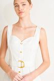 BELLA PORTOFINO WHITE MIDI DRESS
