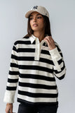 Hamlin Striped Top in Black