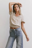 Pax Smocked Blouse in Sand FINAL SALE