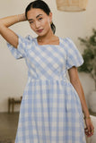 Jenna Gingham Maxi Dress in Blue FINAL SALE