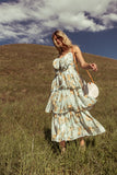 Ava Floral Midi Dress in Sage FINAL SALE