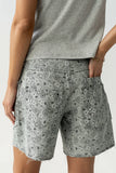 Finneas Denim Shorts in Grey Paisley